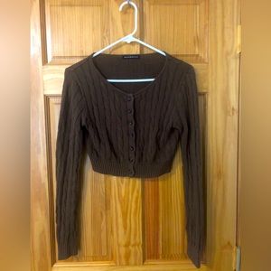 Brandy Melville brown cropped cardigan